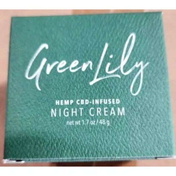 Green Lily Hemp Infused Night Cream w/ Marula, Salicylic, Hyaluronic Acid New - Picture 2 of 3